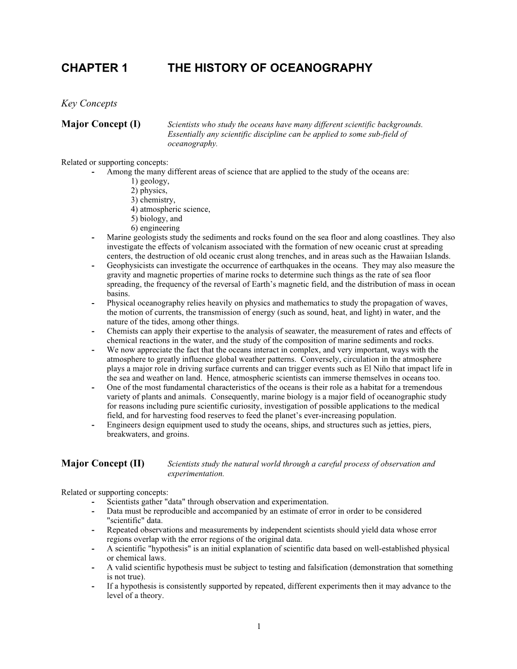 Chapter 1 the History of Oceanography