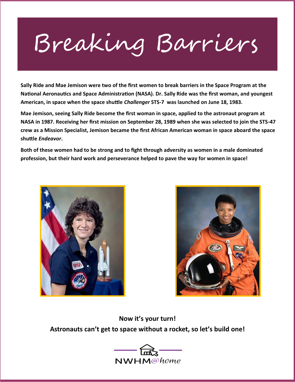 Breaking Barriers Activity Template