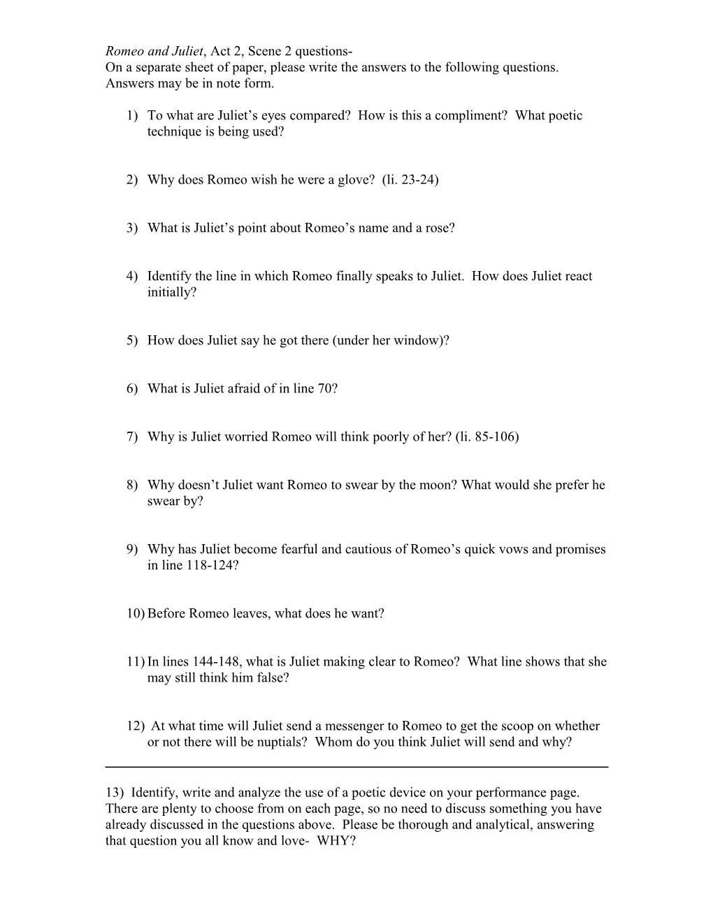 Romeo And Juliet Act 2 Questions3