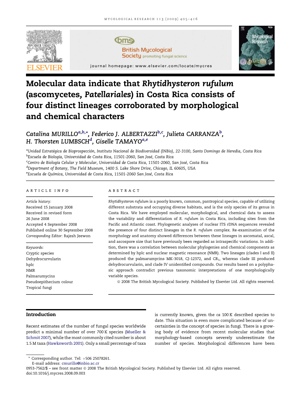 Molecular Data Indicate That Rhytidhysteron Rufulum