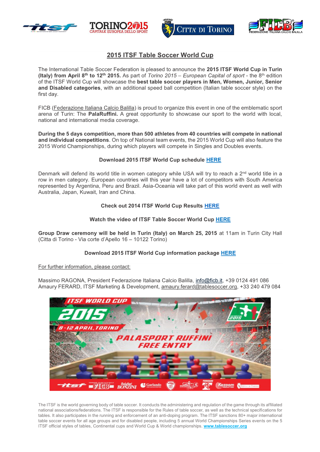 2015 ITSF Table Soccer World Cup