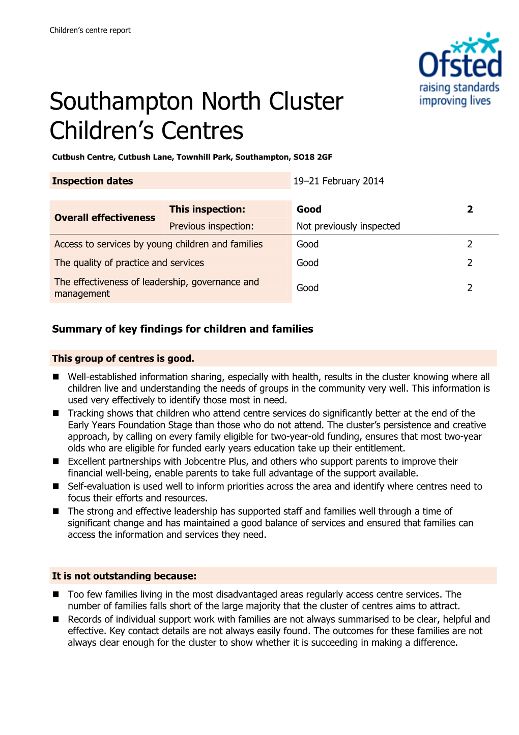 Southampton North Cluster Children's Centres