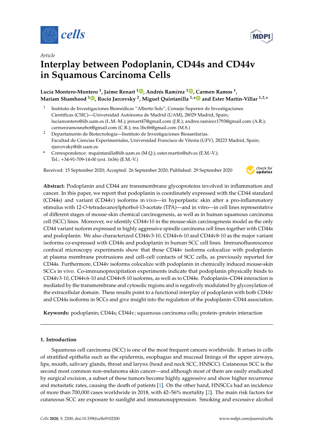 Interplay Between Podoplanin, Cd44s and Cd44v in Squamous Carcinoma Cells