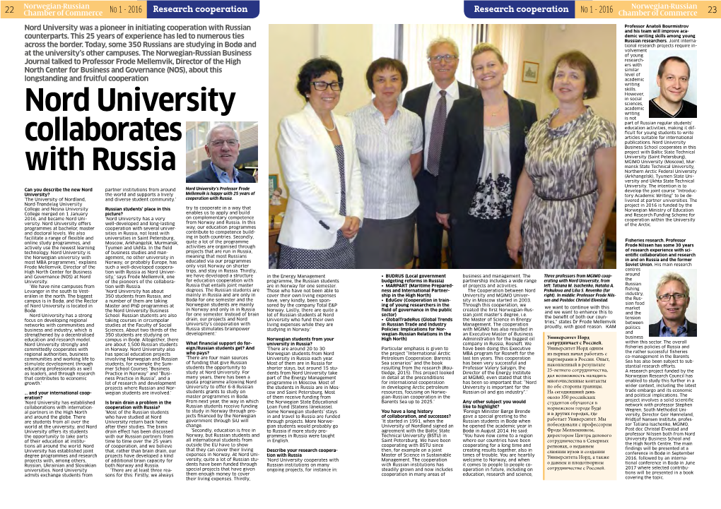 Nord University Collaborates with Russia