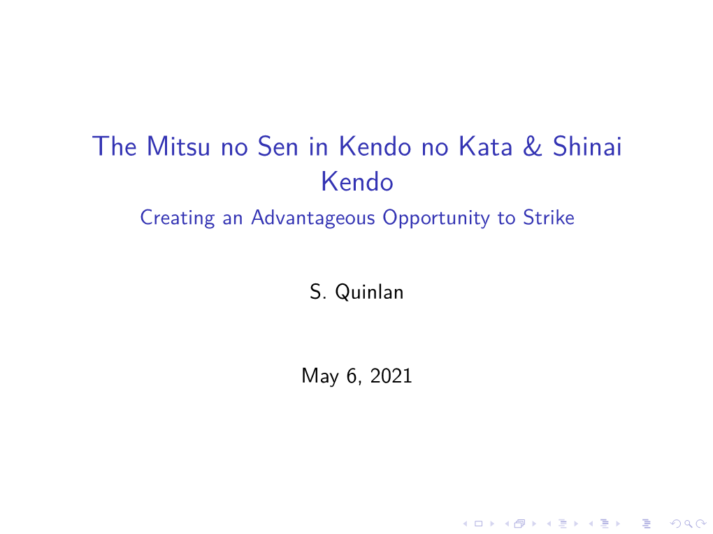 The Mitsu No Sen in Kendo No Kata & Shinai Kendo