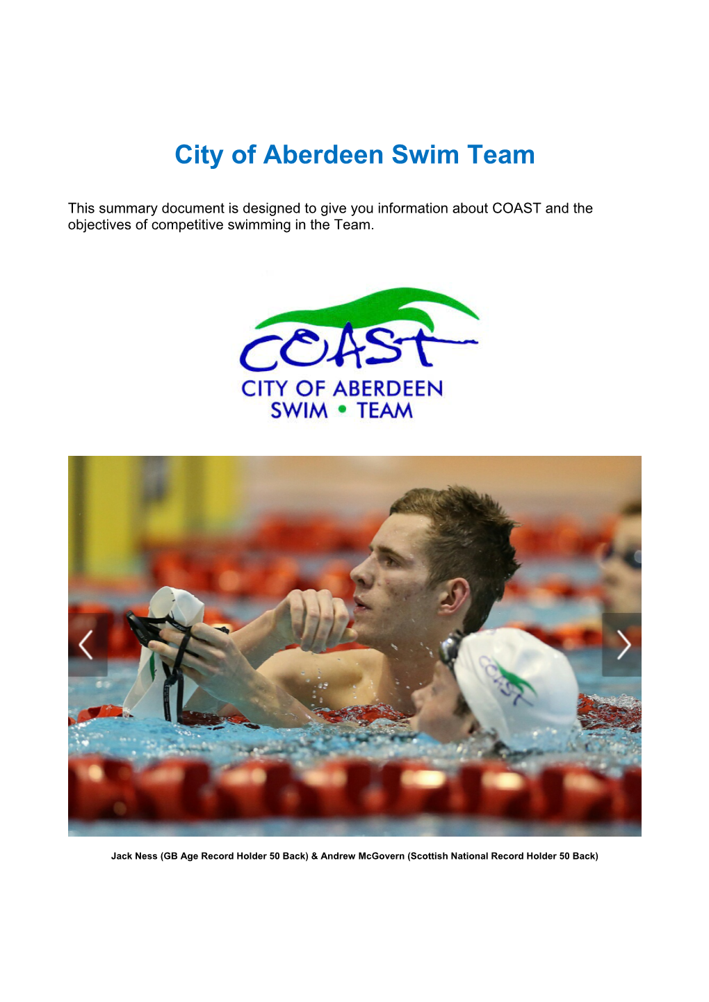 City of Aberdeen Swim Team