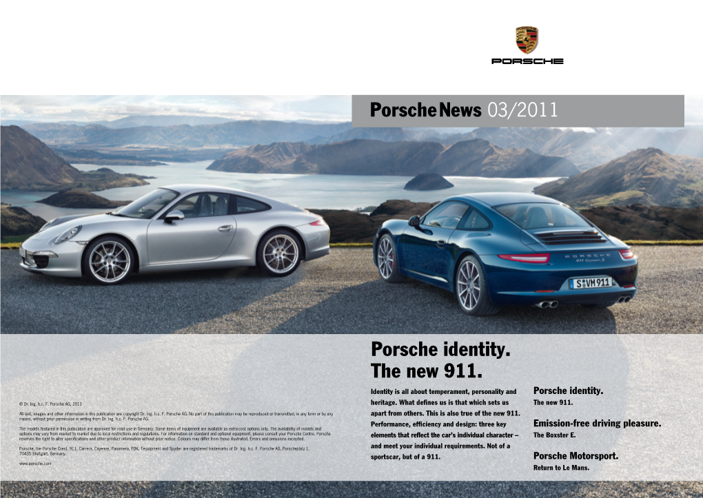 Porschenews 03/2011 Porsche Identity. the New 911