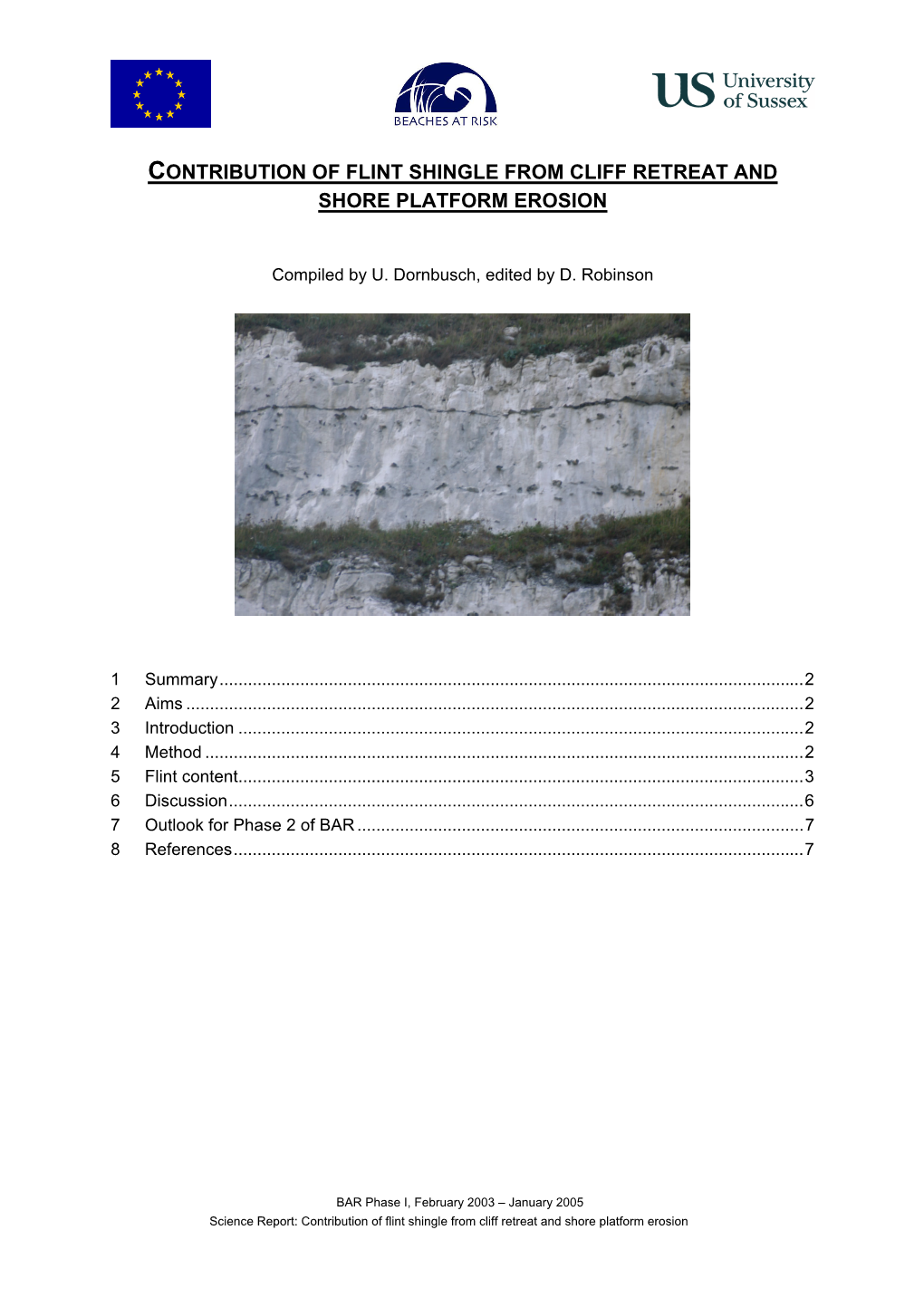 Contribution of Flint Shingle from Cliff Retreat and Shore Platform Erosion