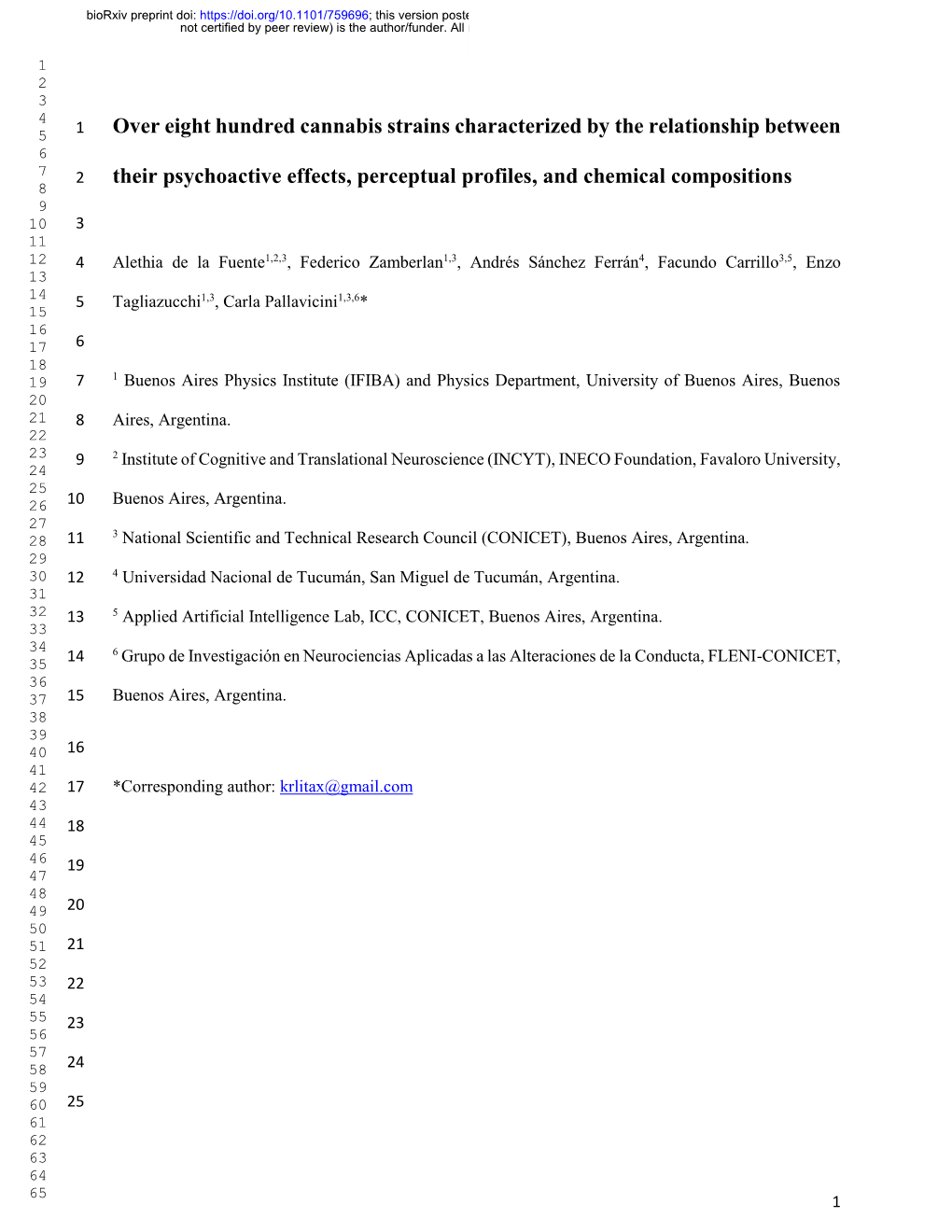 Over Eight Hundred Cannabis Strains Characterized by the Relationship