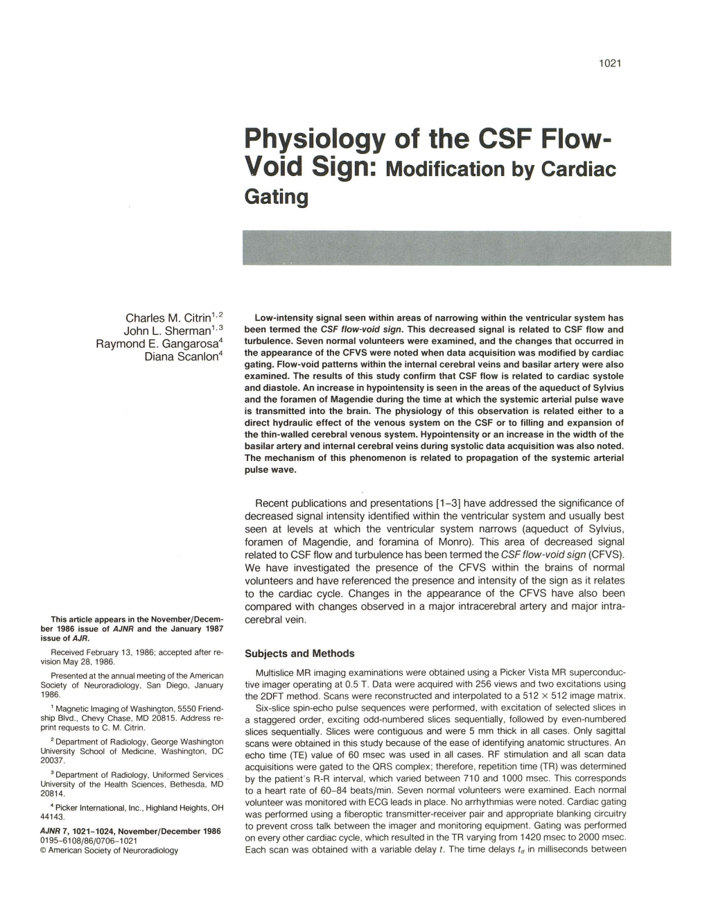 Physiology of the CSF Flow