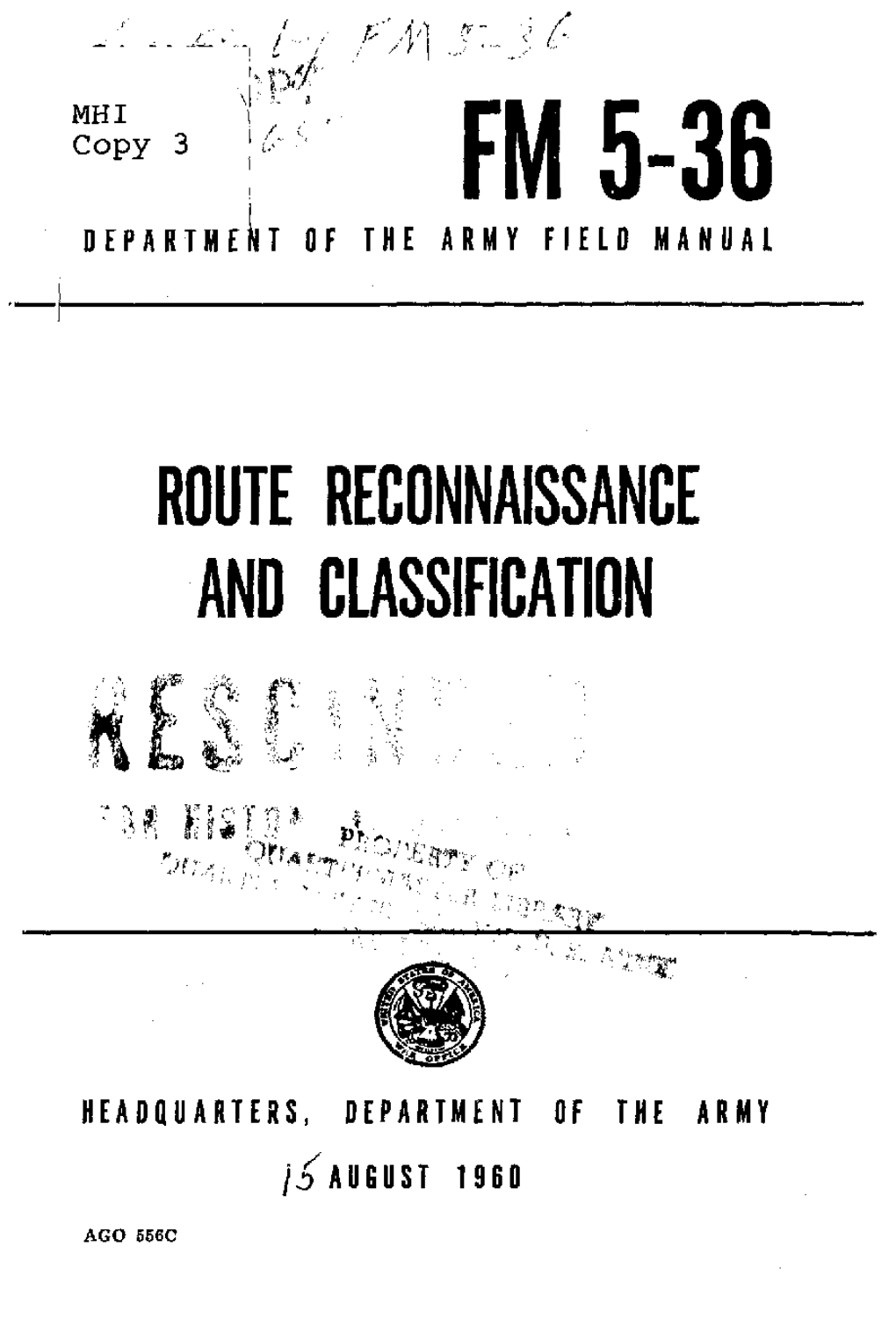 FM 5-36: Route Reconnaissance an Classification