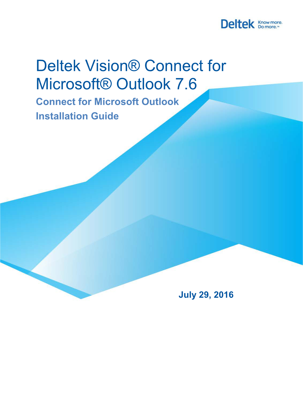 Deltek Vision 7.6 Connect for Microsoft Outlook Installation Guide