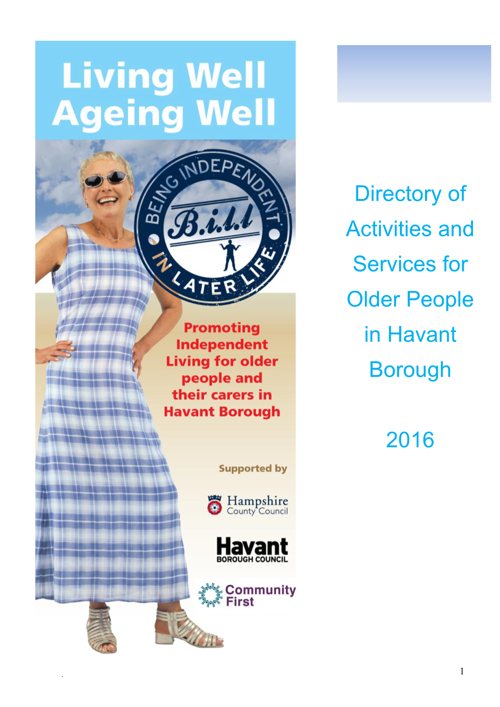 Directory of Activities and Services for Older People in Havant Borough 2016