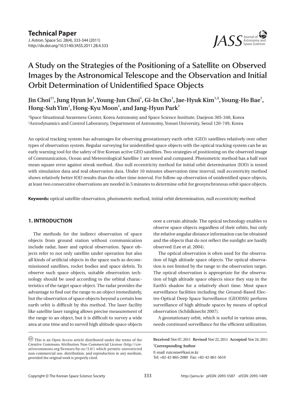 A Study on the Strategies of the Positioning of a Satellite On
