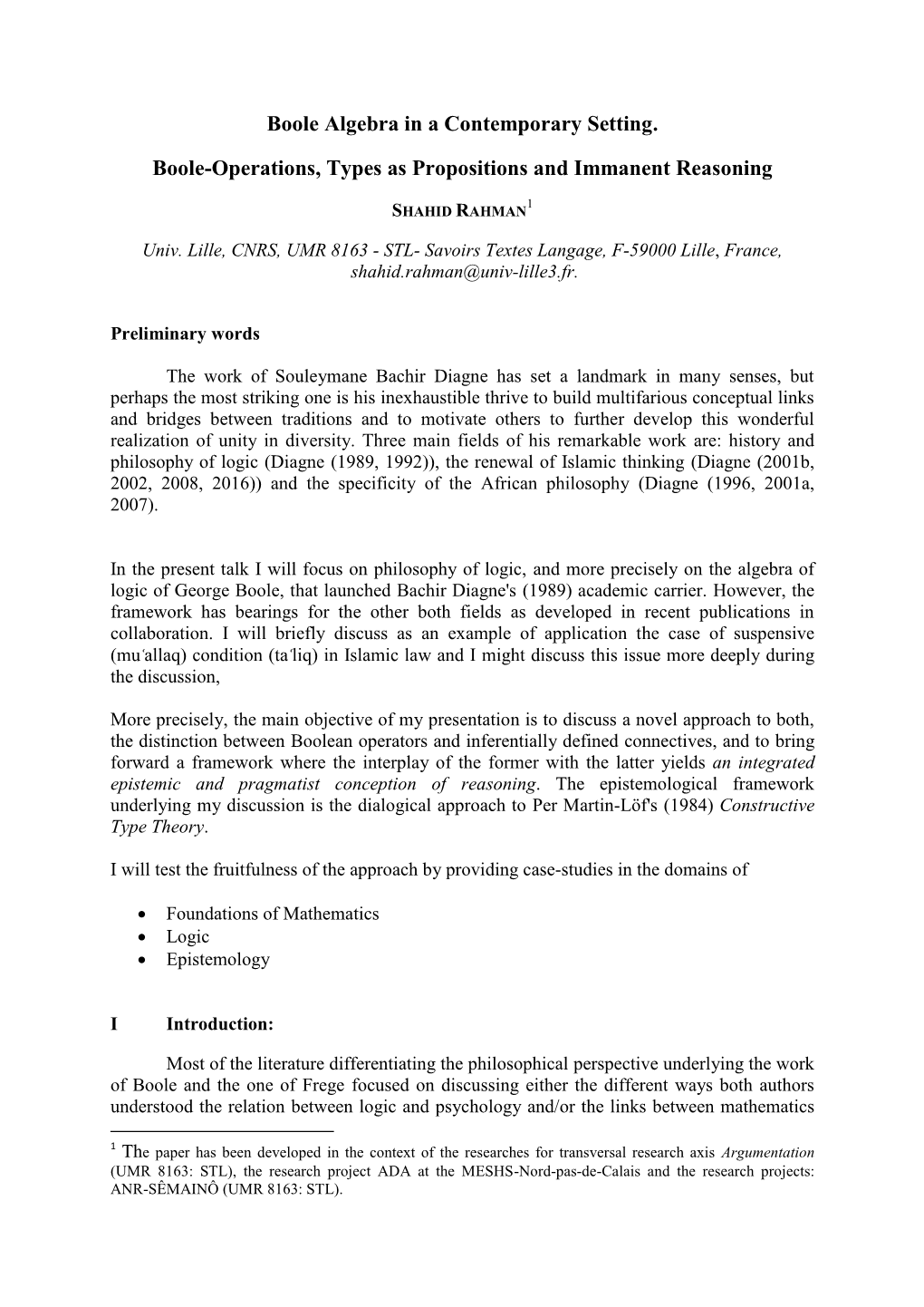 Boole Algebra in a Contemporary Setting. Boole-Operations, Types As