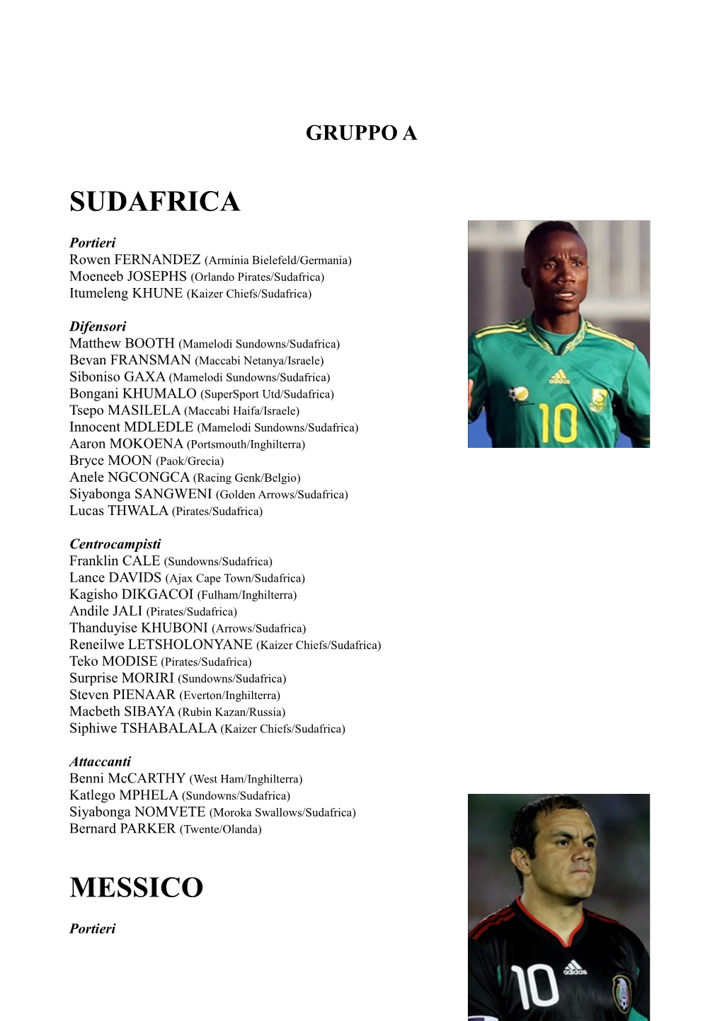 Sudafrica Messico