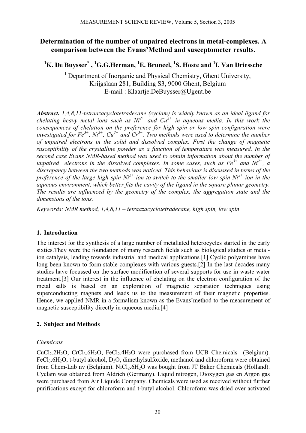 Determination of the Number of Unpaired Electrons in Metal-Complexes