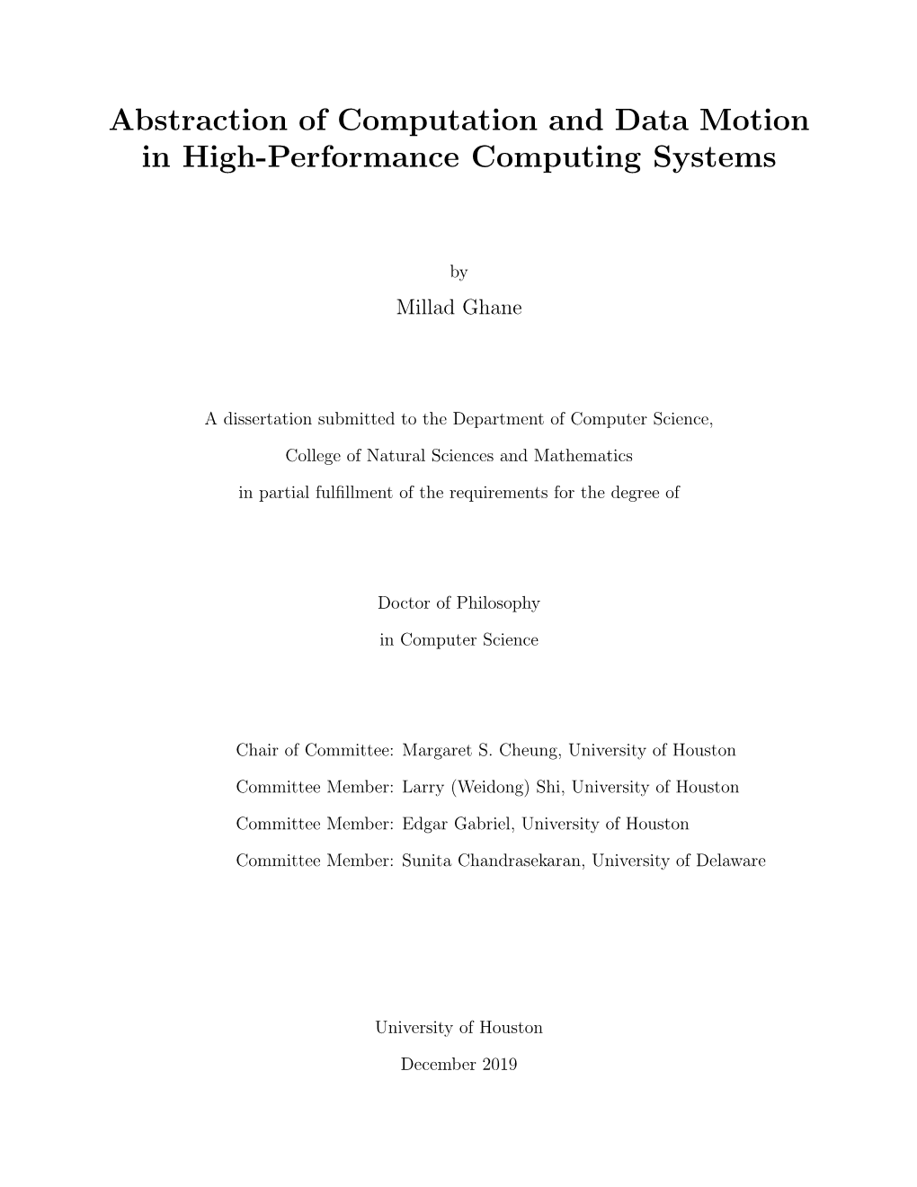 Abstraction of Computation and Data Motion in High-Performance Computing Systems