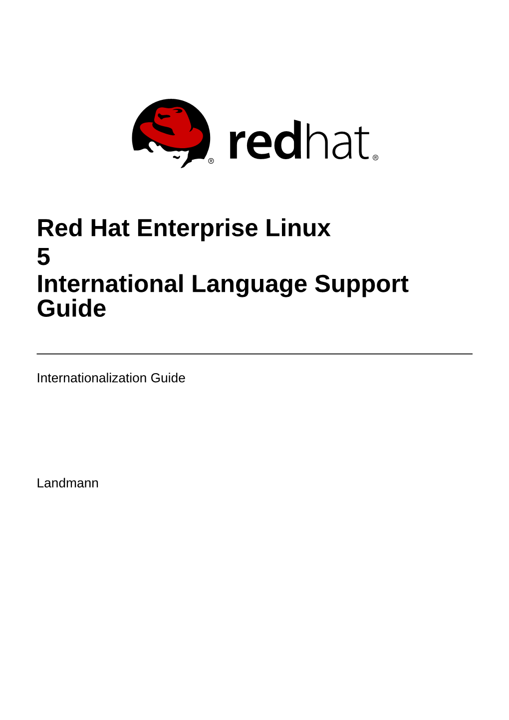 Red Hat Enterprise Linux 5 International Language Support Guide