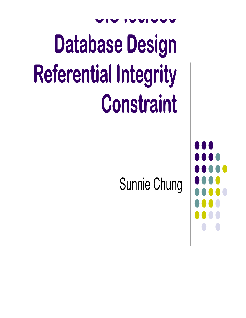 CIS430/530 Database Design Referential Integrity Constraint