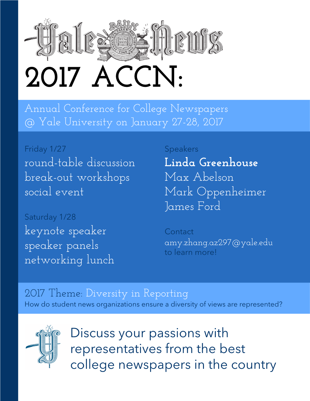 2017 ACCN: Annual Conference for College Newspapers @ Yale University on January 27-28, 2017