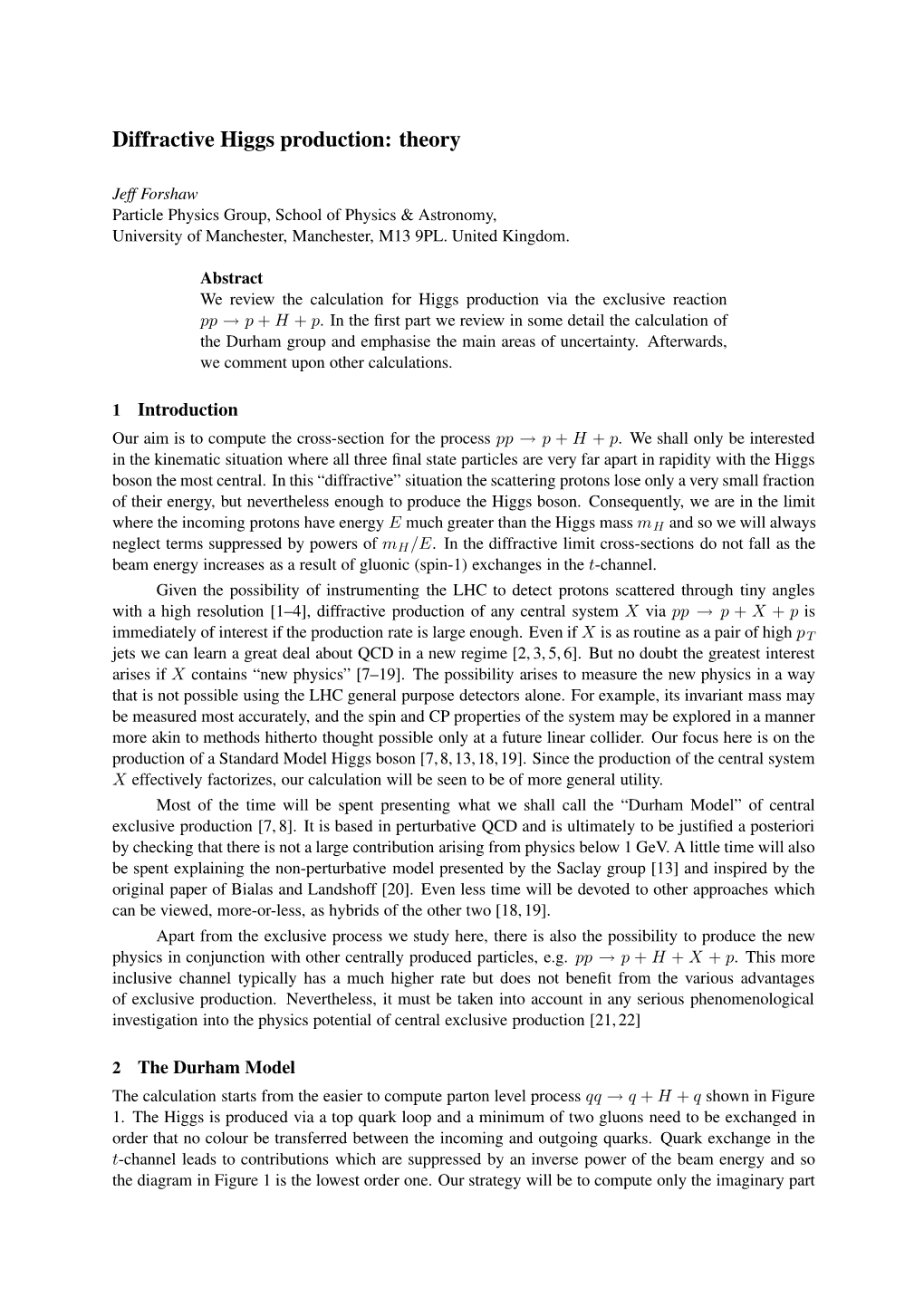 Diffractive Higgs Production: Theory