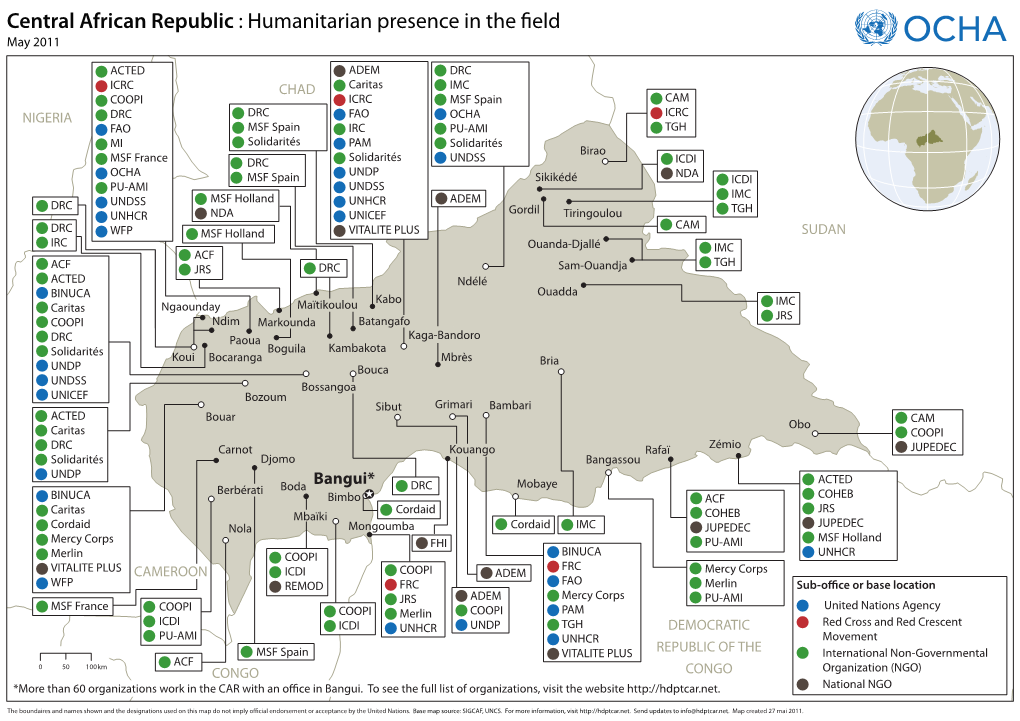 Central African Republic : Humanitarian Presence in the Field