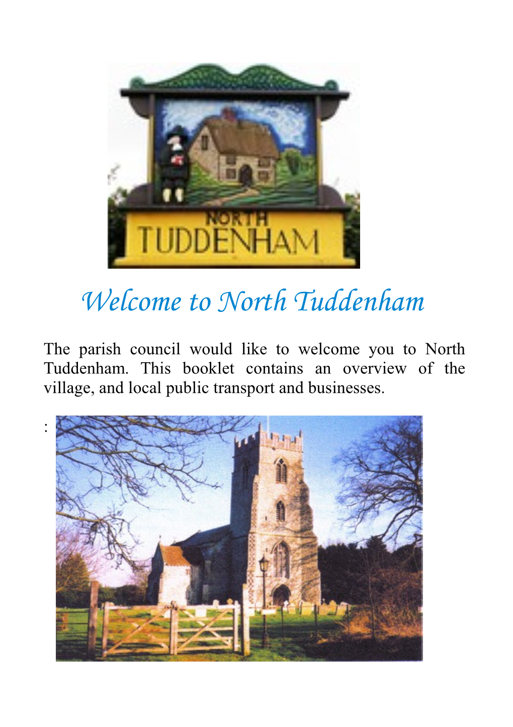North Tuddenham Welcome Leaflet