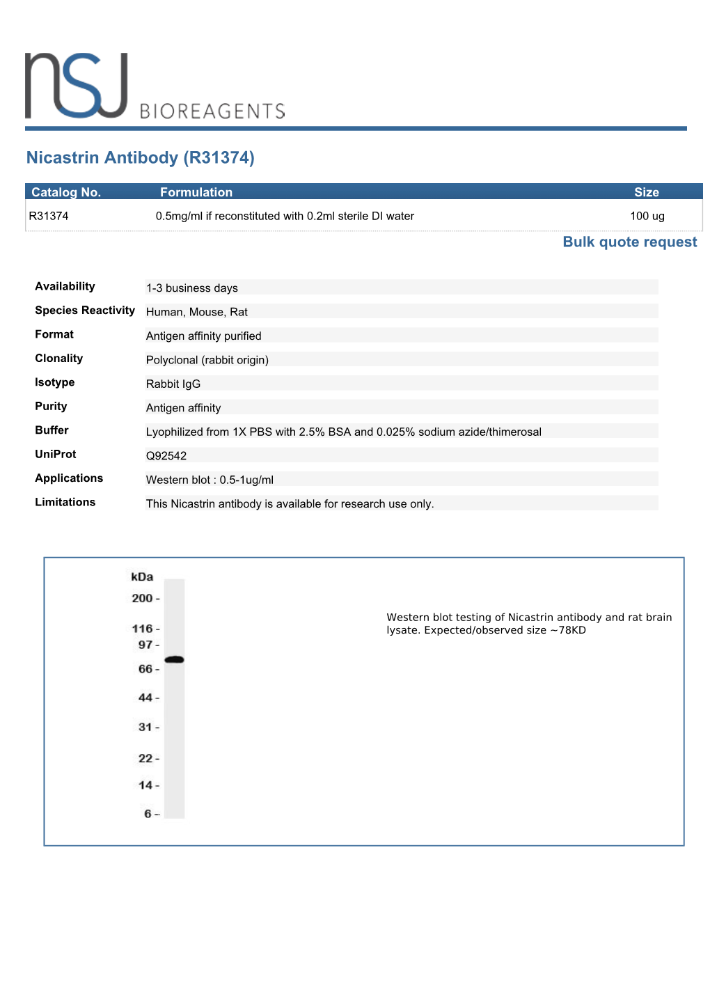Nicastrin Antibody (R31374)