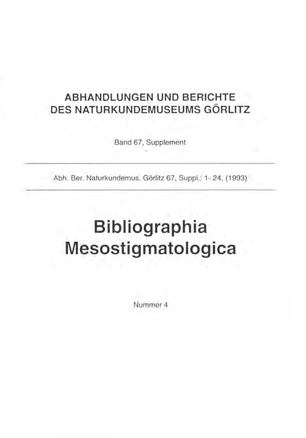 Bibliographia Mesostigmatologica