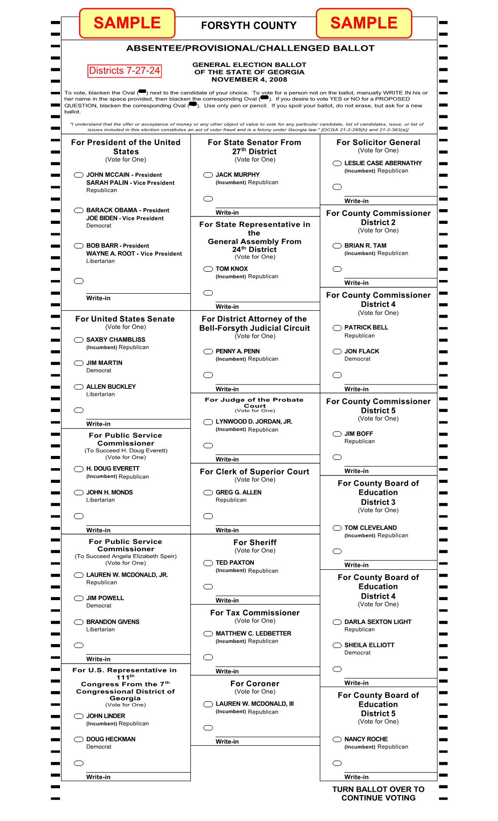 Sample Ballot 7-27-24