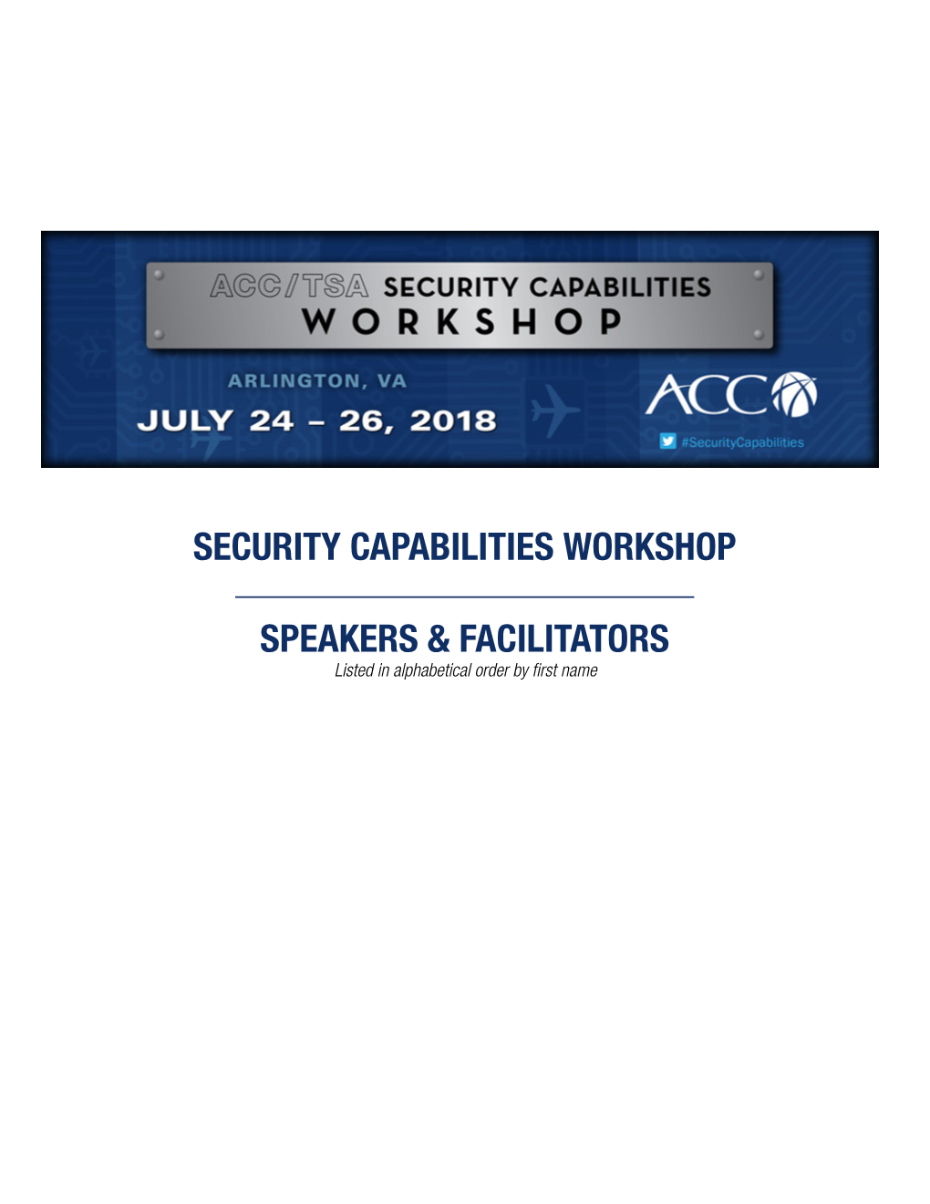 Speakers & Facilitators Security Capabilities