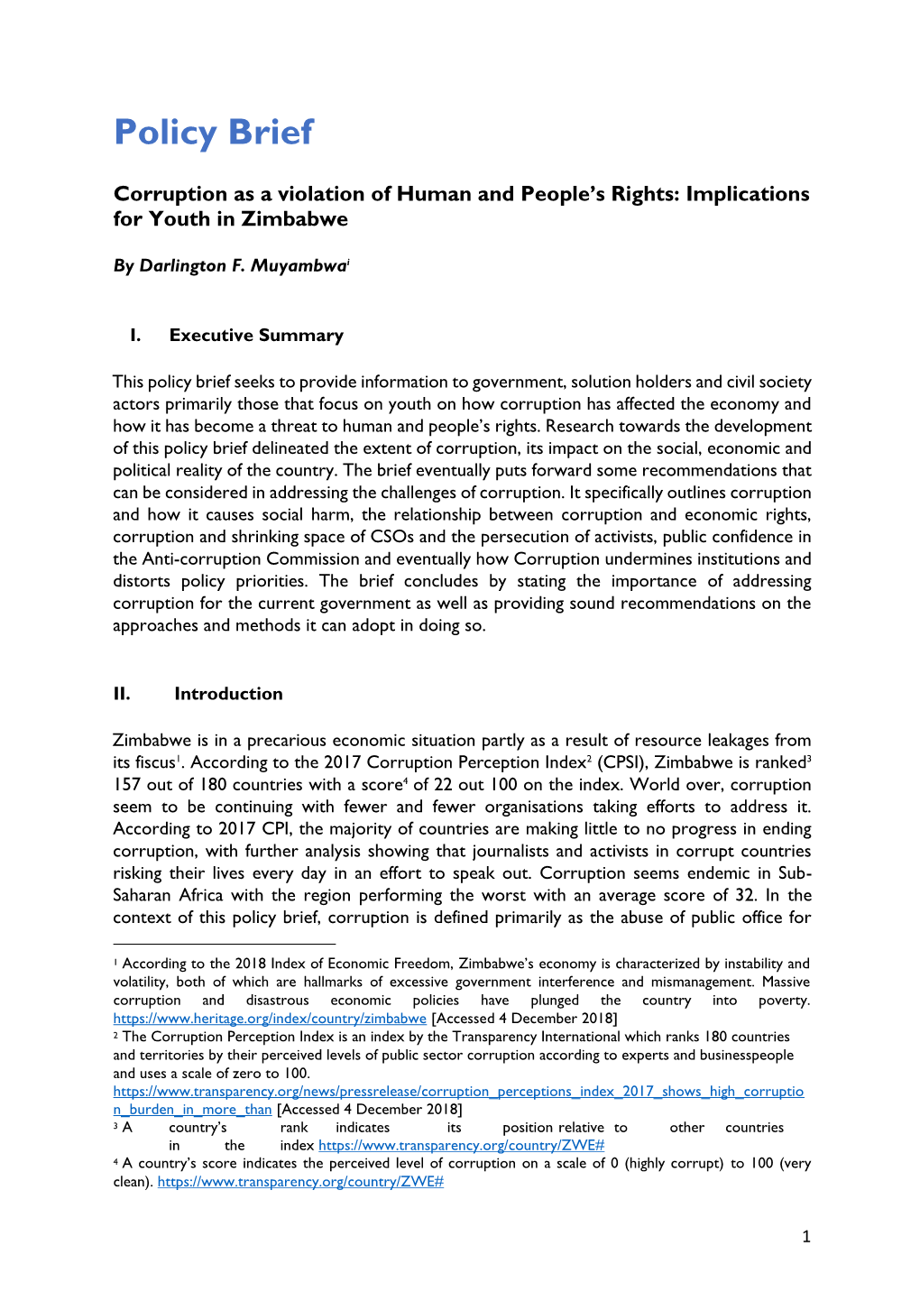 Corruption As a Violation of Human and People's Rights : Implications For