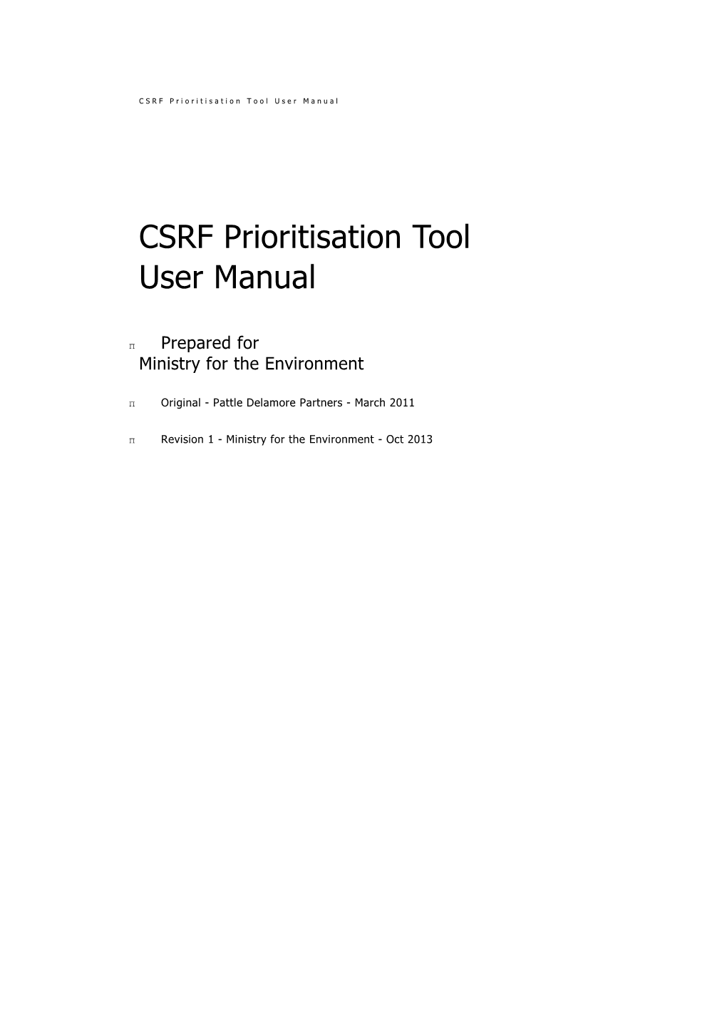 CSRF Prioritisation Tool - User Manual - Revision 1