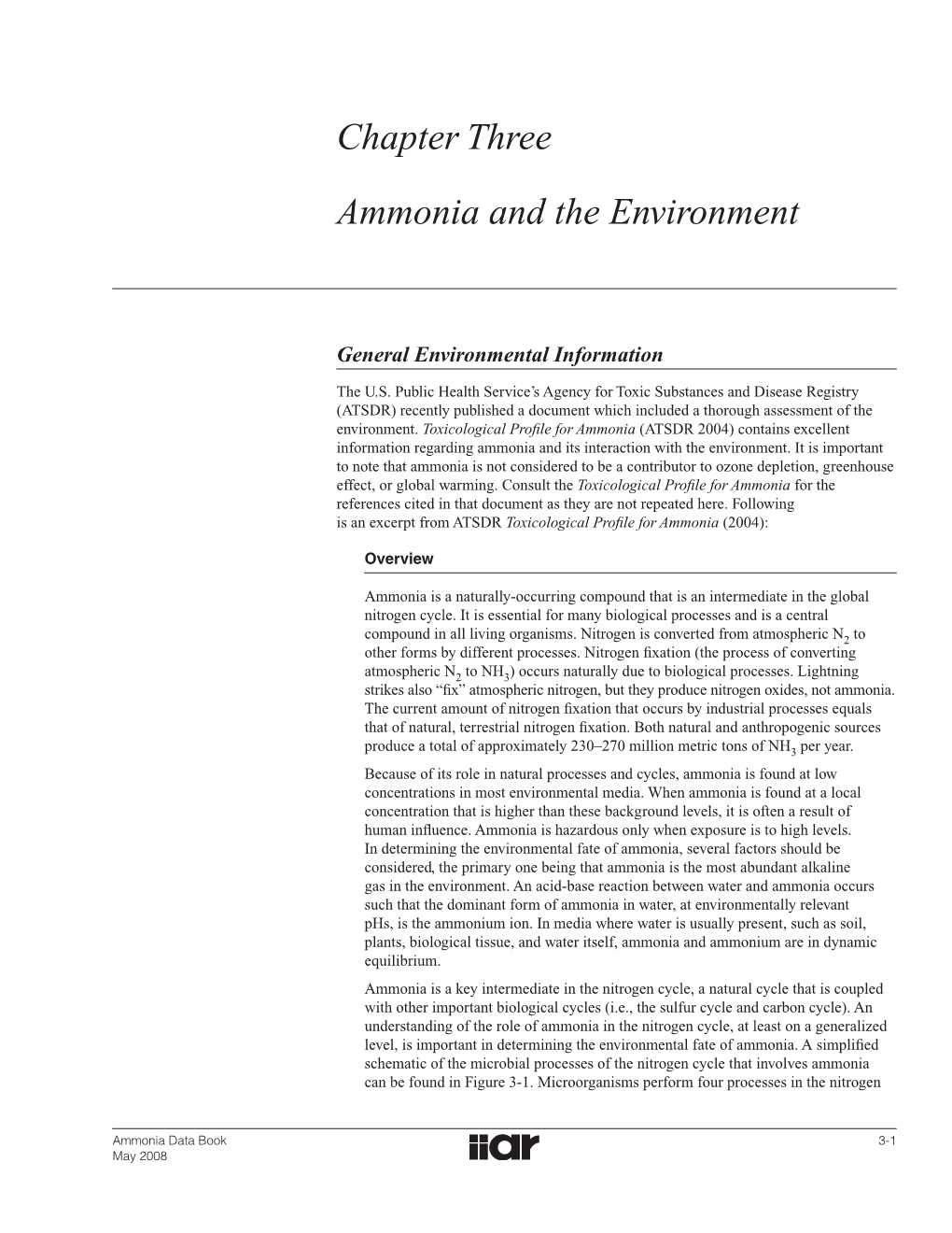 Chapter Three Ammonia and the Environment