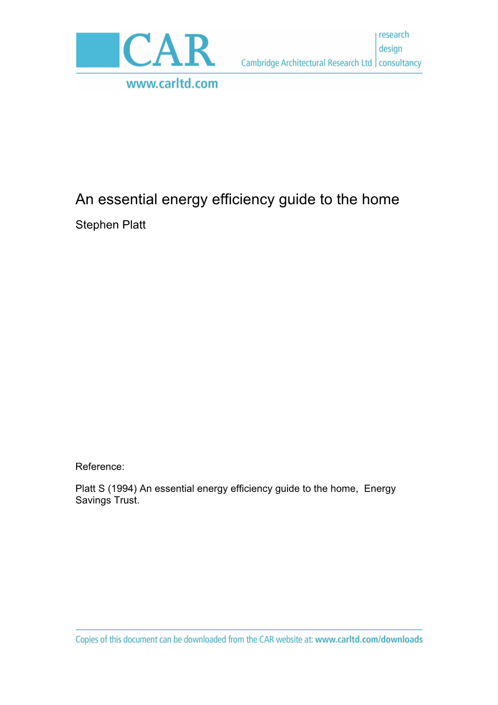 An Essential Energy Efficiency Guide to the Home