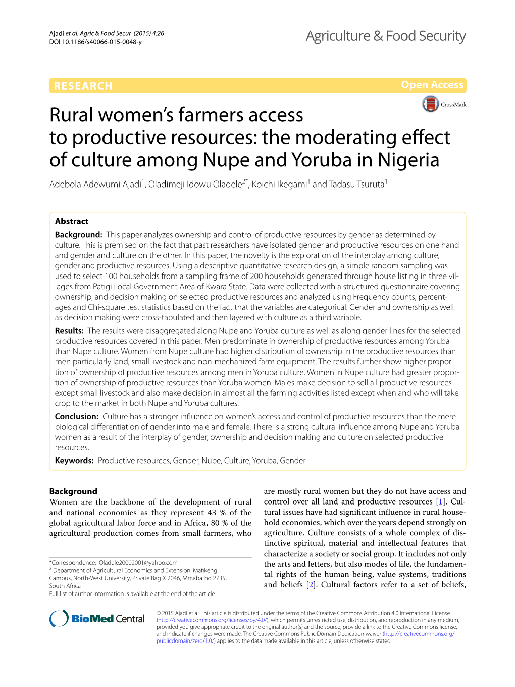 Rural Women's Farmers Access to Productive Resources