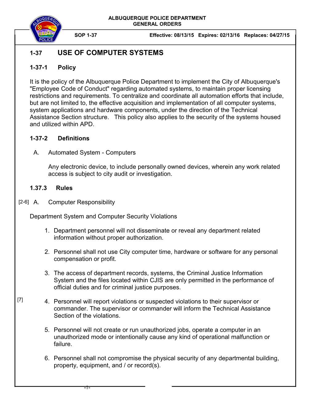 1-37 Use of Computer Systems