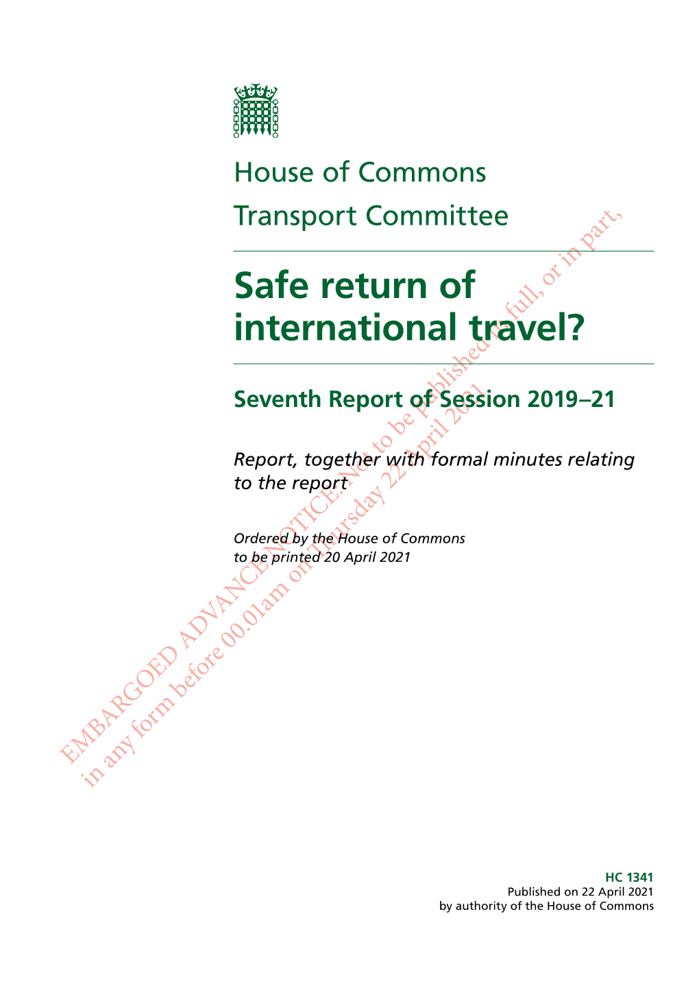 The Safe Return of International Travel?