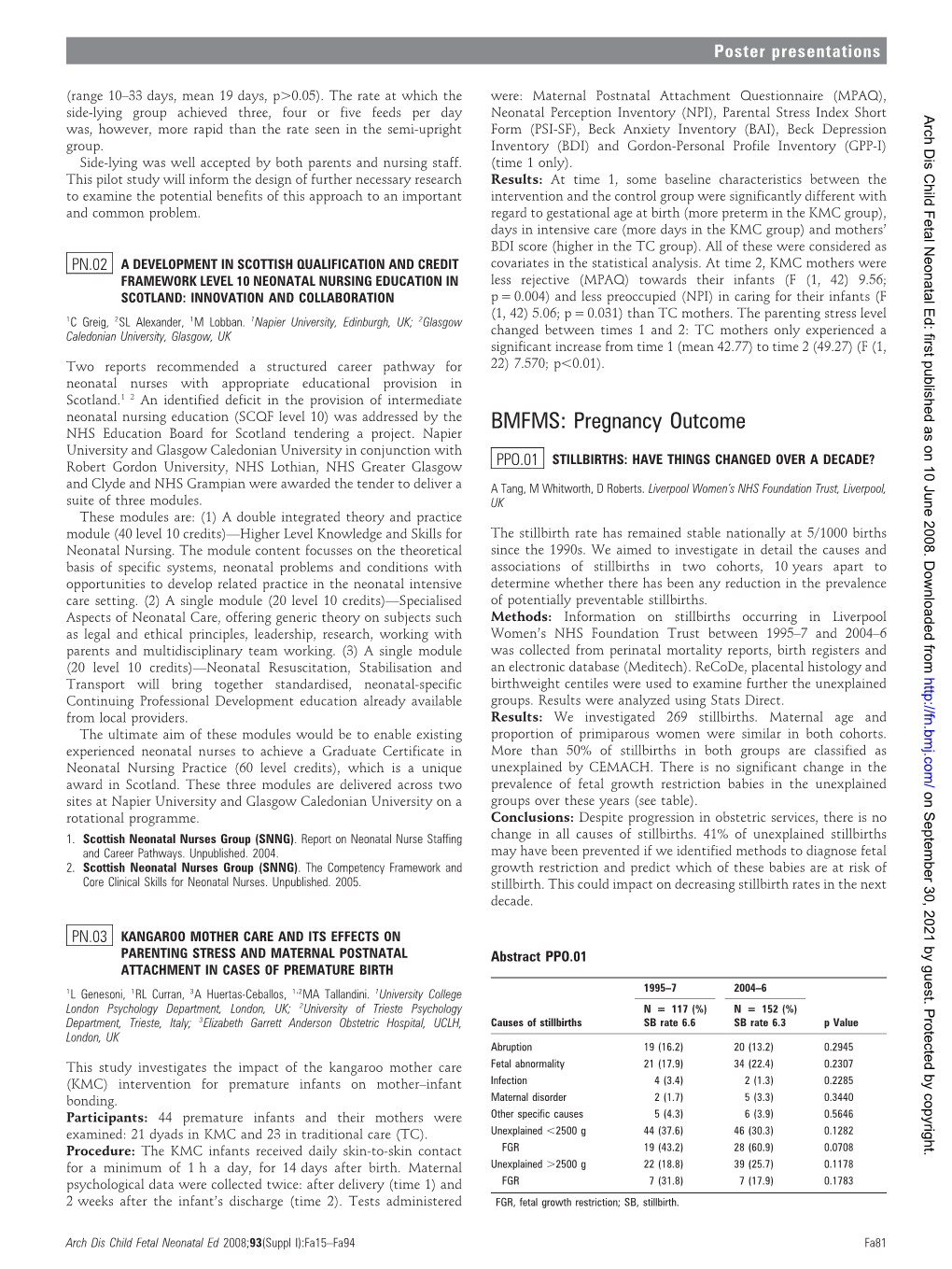 Pregnancy Outcome NHS Education Board for Scotland Tendering a Project