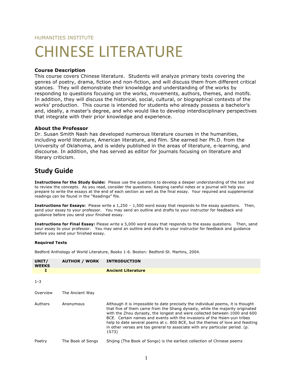 Chinese Literature