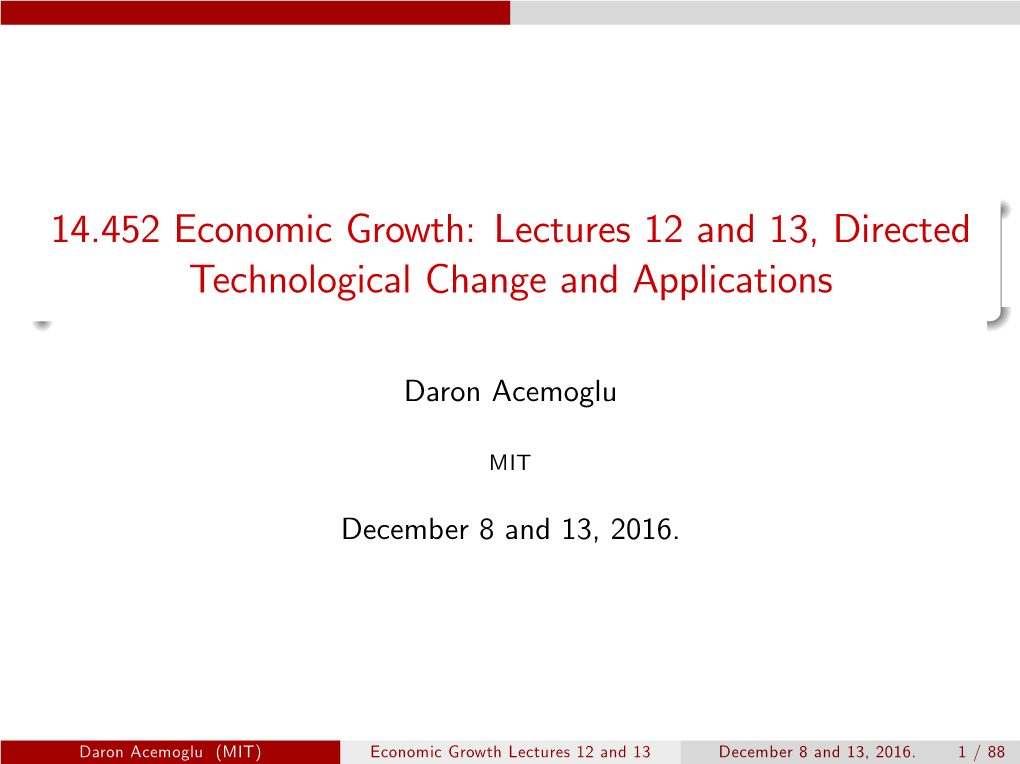 Directed Technological Change and Applications