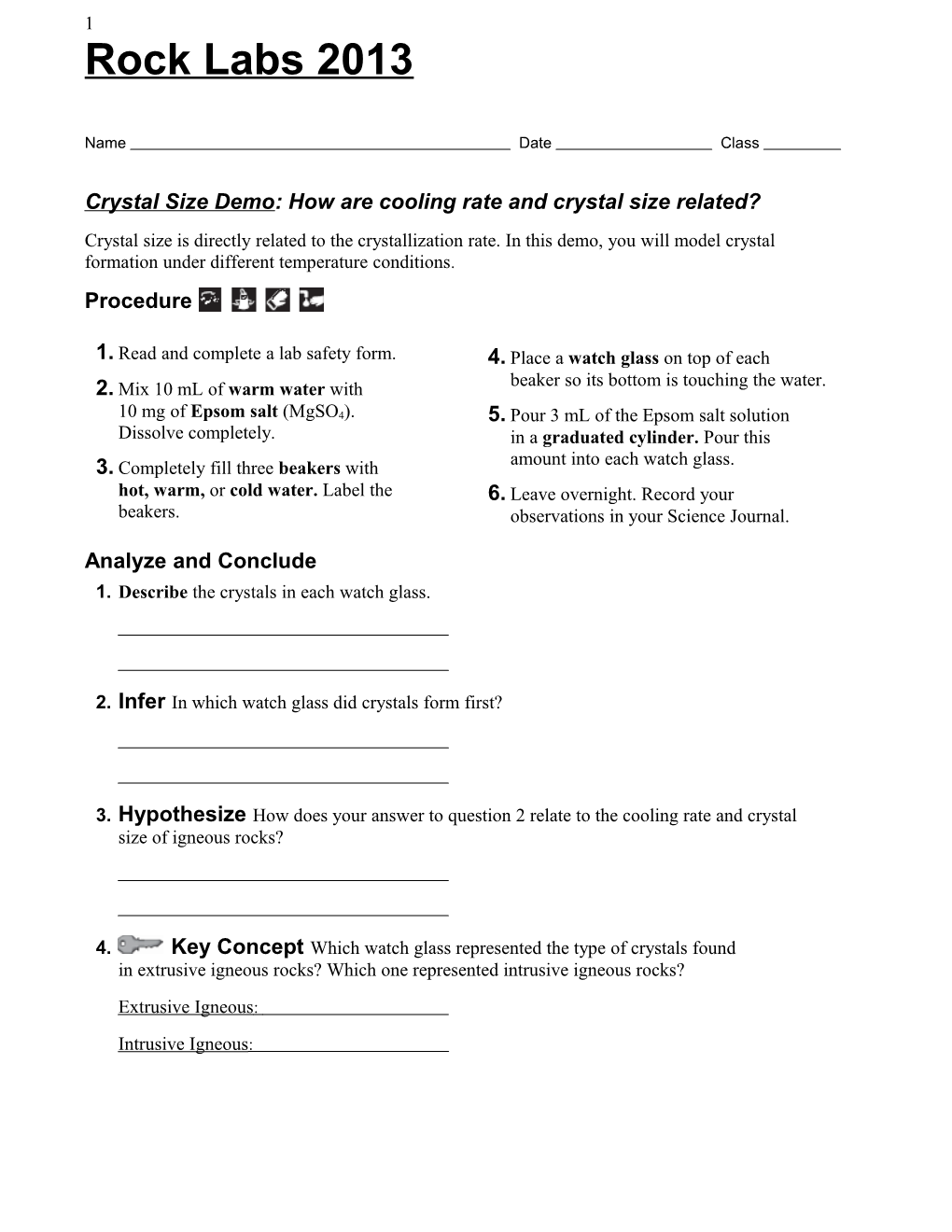 Crystal Size Demo: How Are Cooling Rate and Crystal Size Related?