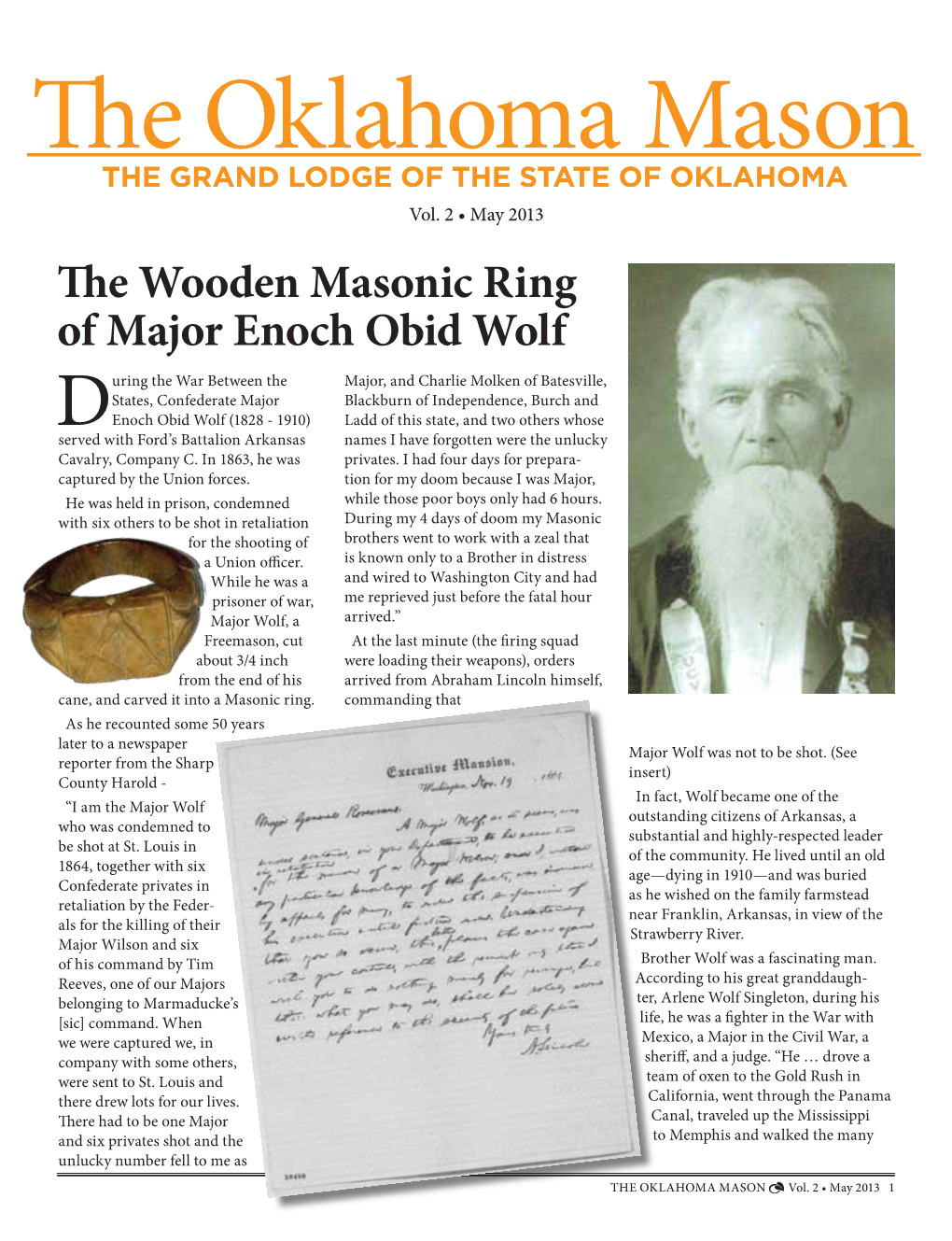 The Wooden Masonic Ring of Major Enoch Obid Wolf