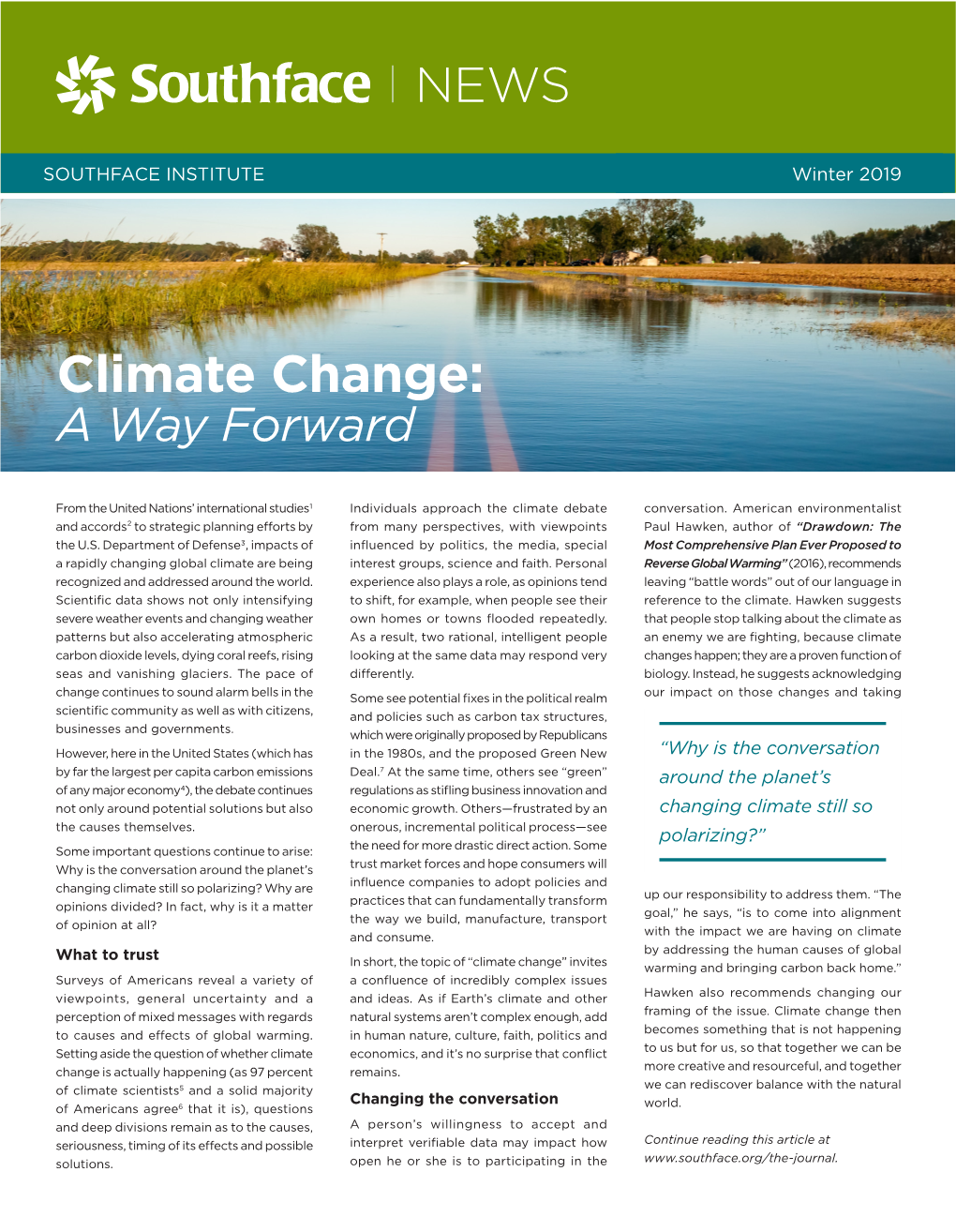 Climate Change: a Way Forward