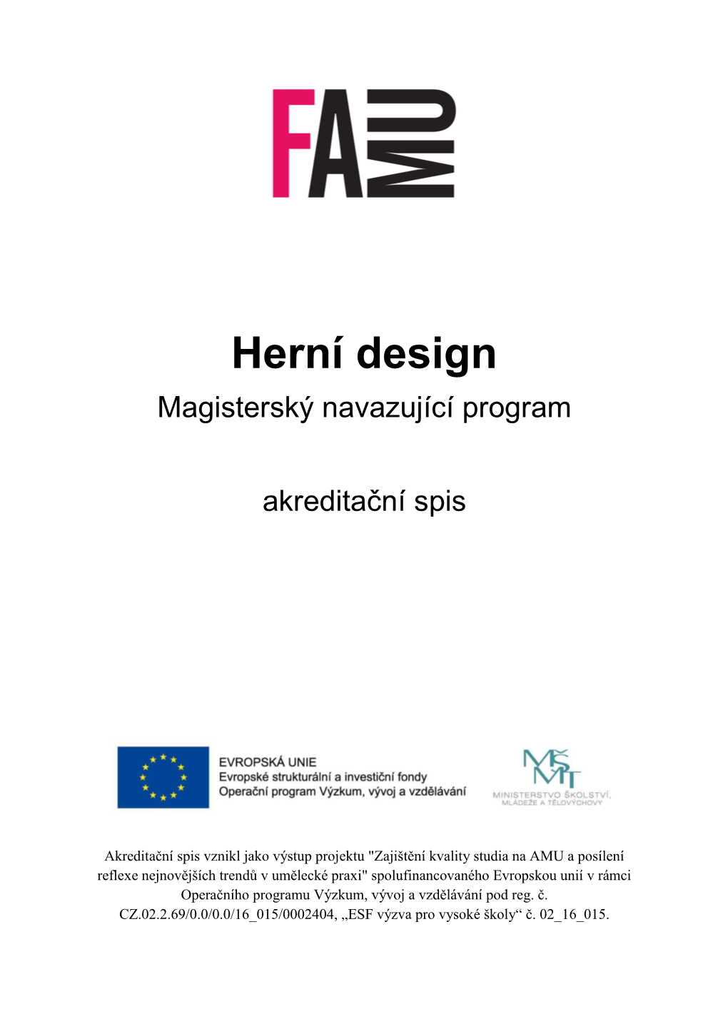 Herní Design Magisterský Navazující Program