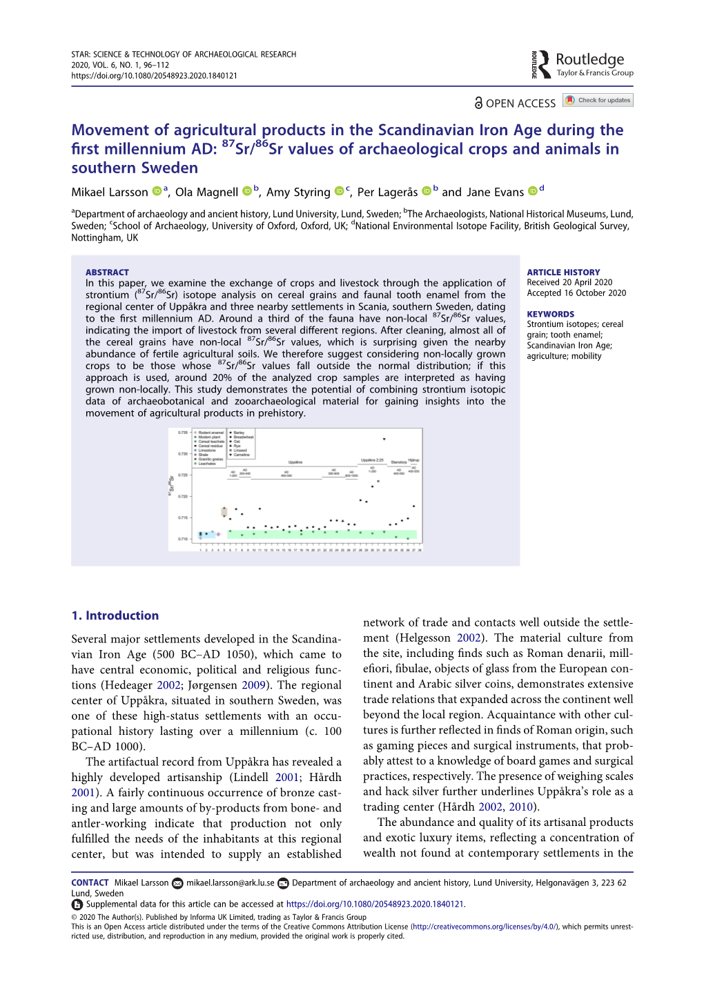 Movement of Agricultural Products in the Scandinavian Iron Age During