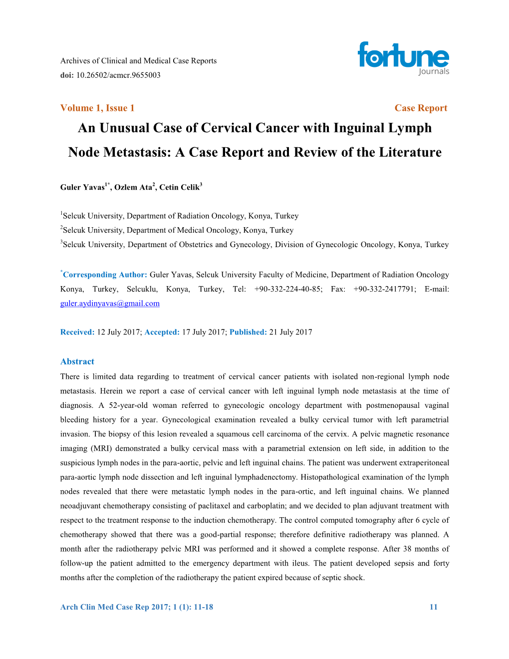 An Unusual Case of Cervical Cancer with Inguinal Lymph Node Metastasis: a Case Report and Review of the Literature