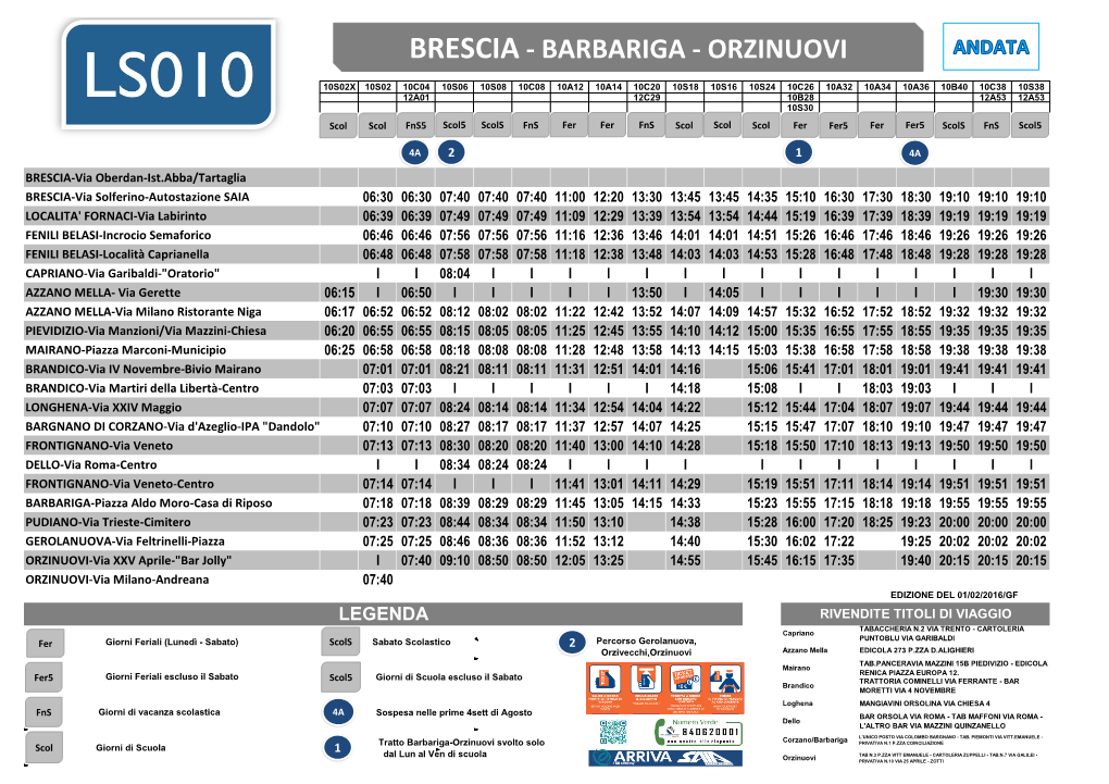 Brescia - Barbariga - Orzinuovi