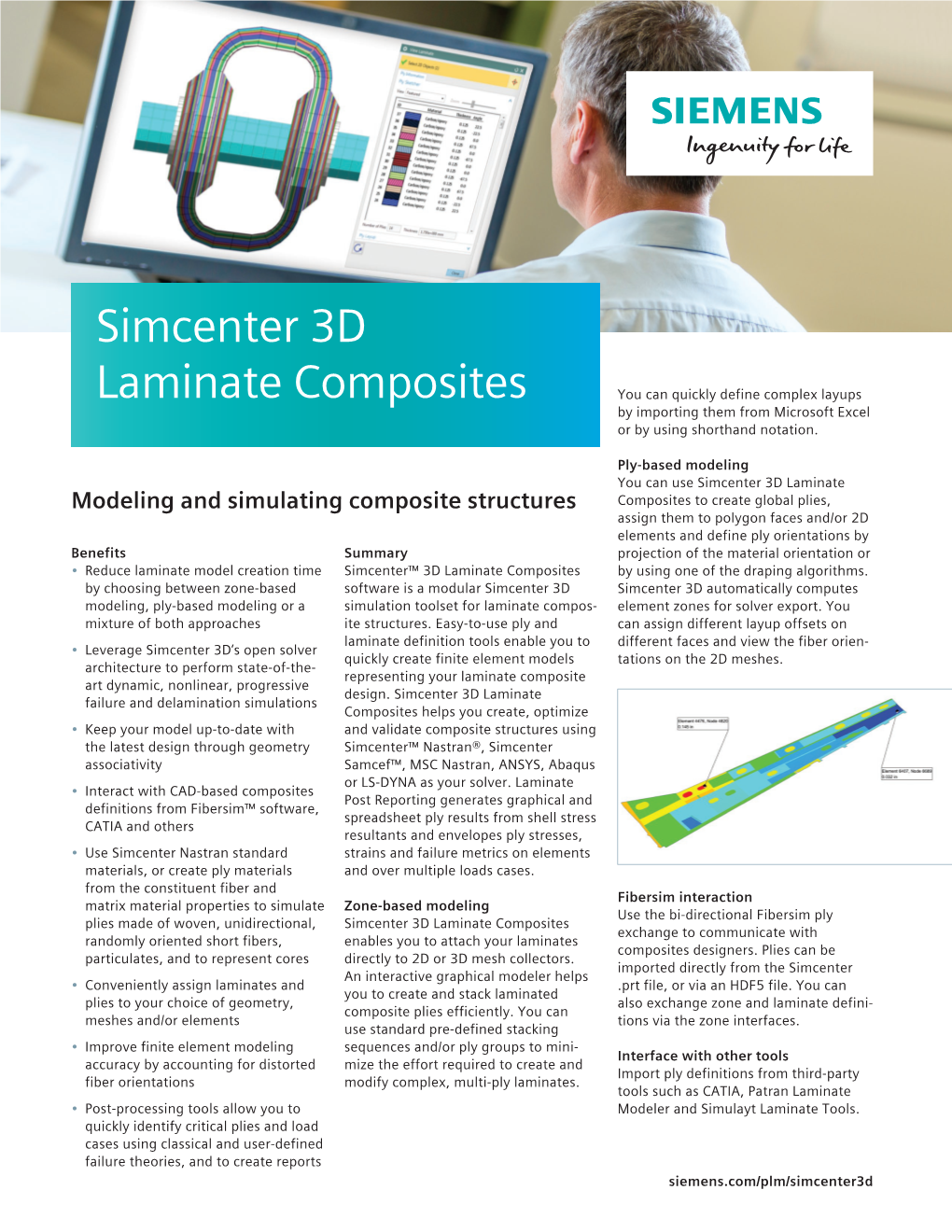 Simcenter 3D Laminate Composites Exchange to Communicate with Randomly Oriented Short Fibers, Enables You to Attach Your Laminates Composites Designers